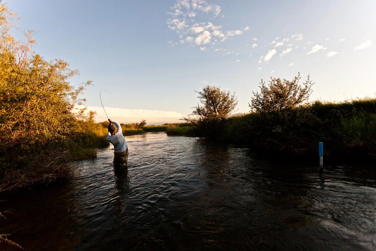 Tanner Sutton, Free Fly founder, fly fishing on Montana river