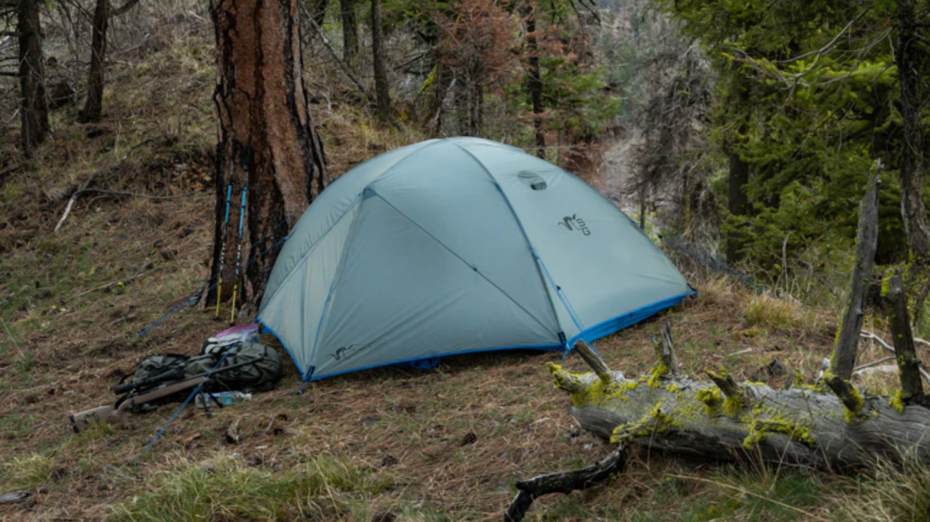 Stone Glacier Skyscraper 2P Tent set up in the woods