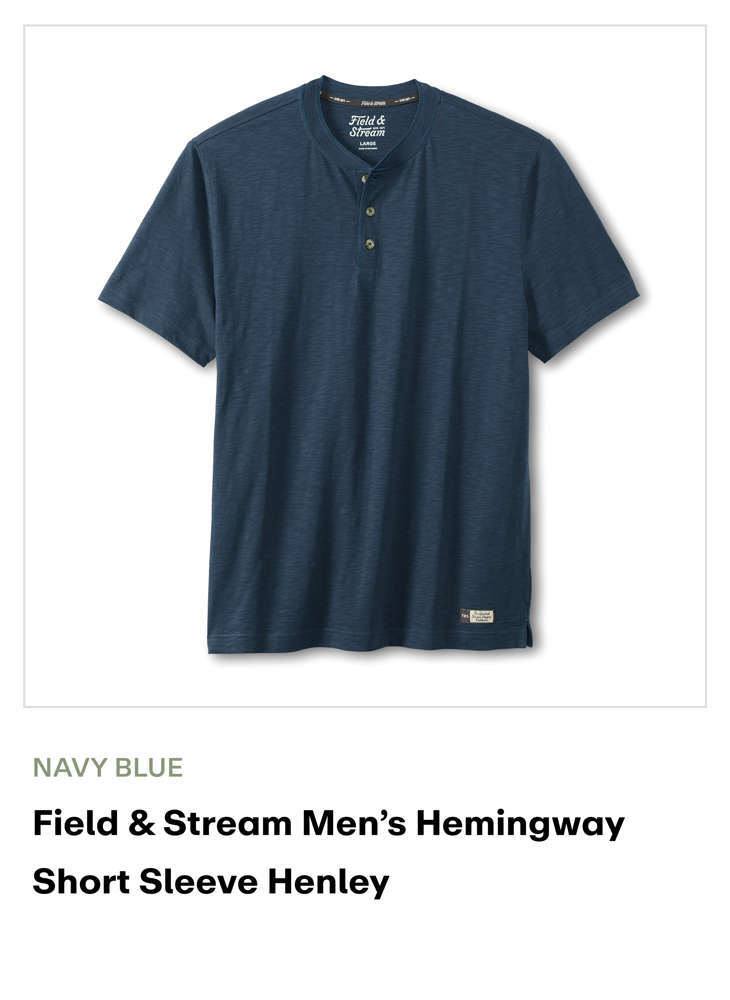 Amazon - Men's Hemingway short Sleeve Henley - Navy blue