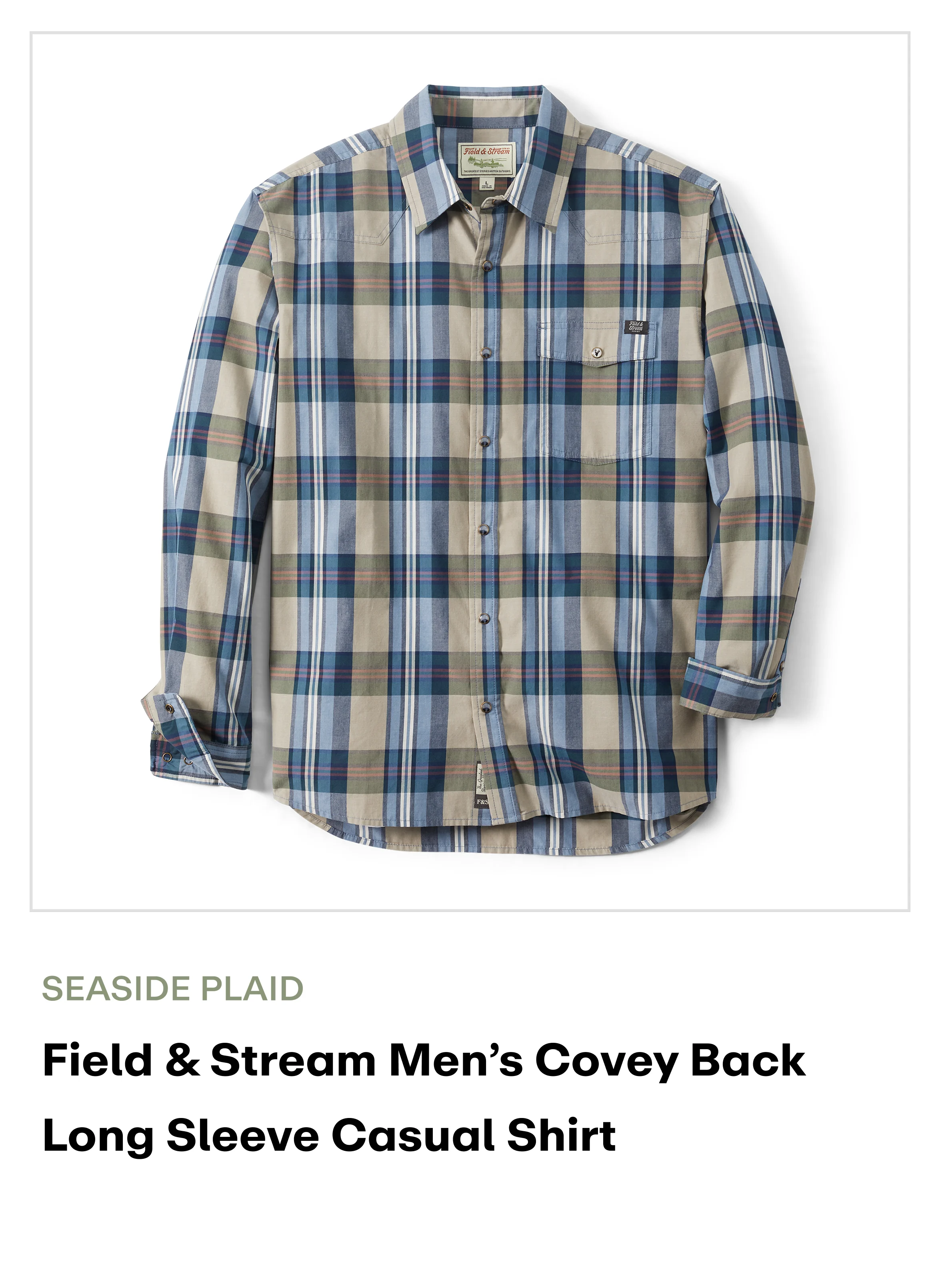 Amazon - Covey back LS Casual shirt-Seaside Plaid