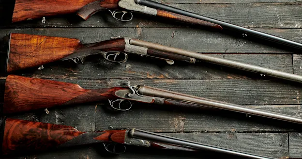 a photo of double-barrel shotguns