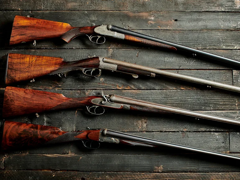 a photo of double-barrel shotguns