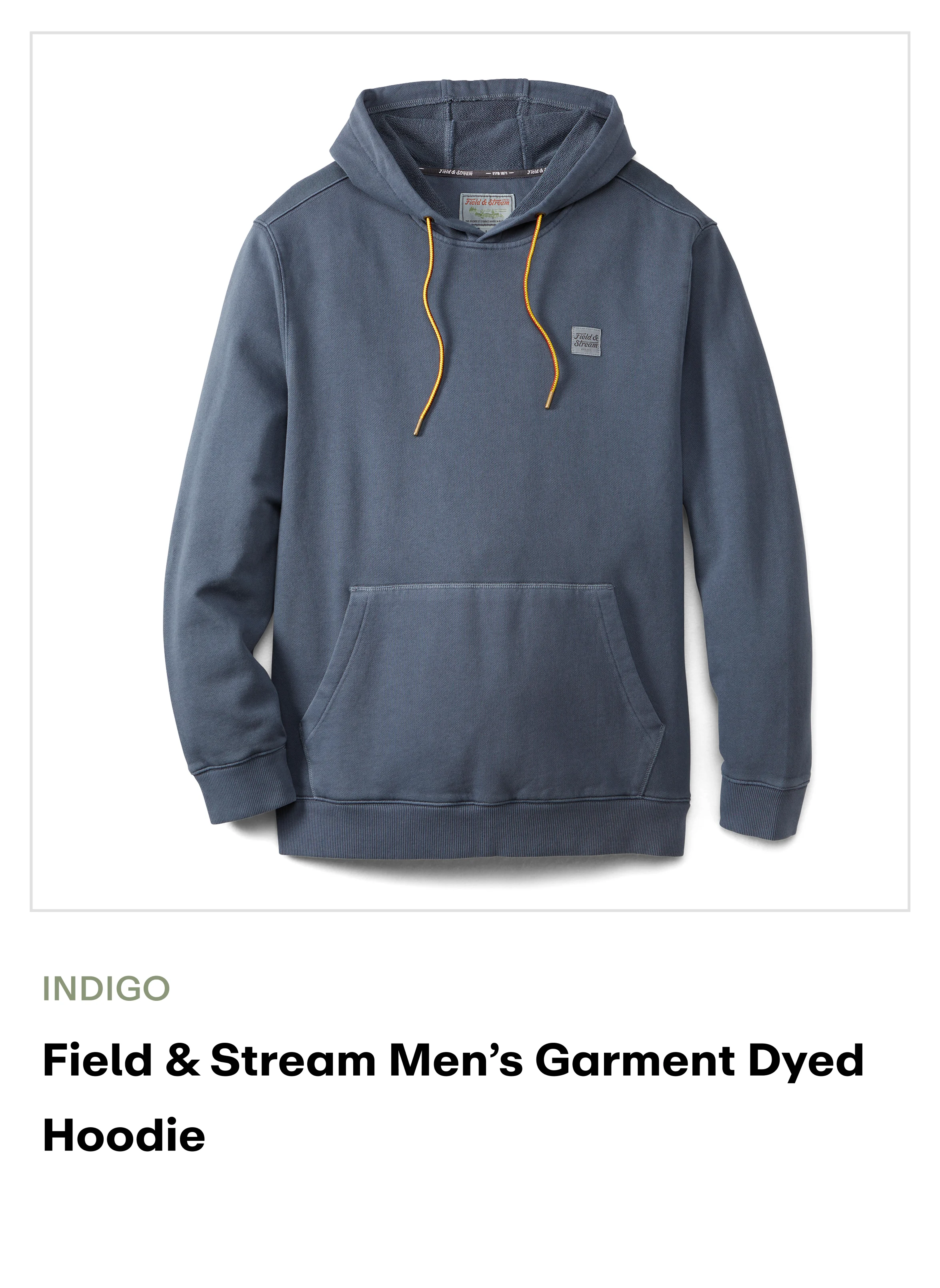 Field & Stream Men's Garment Dyed Hoodie - Indigo