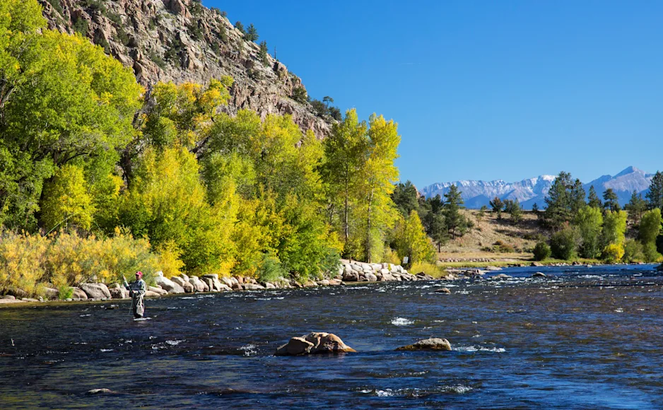 A fisherman in Browns Canyon National Monument.