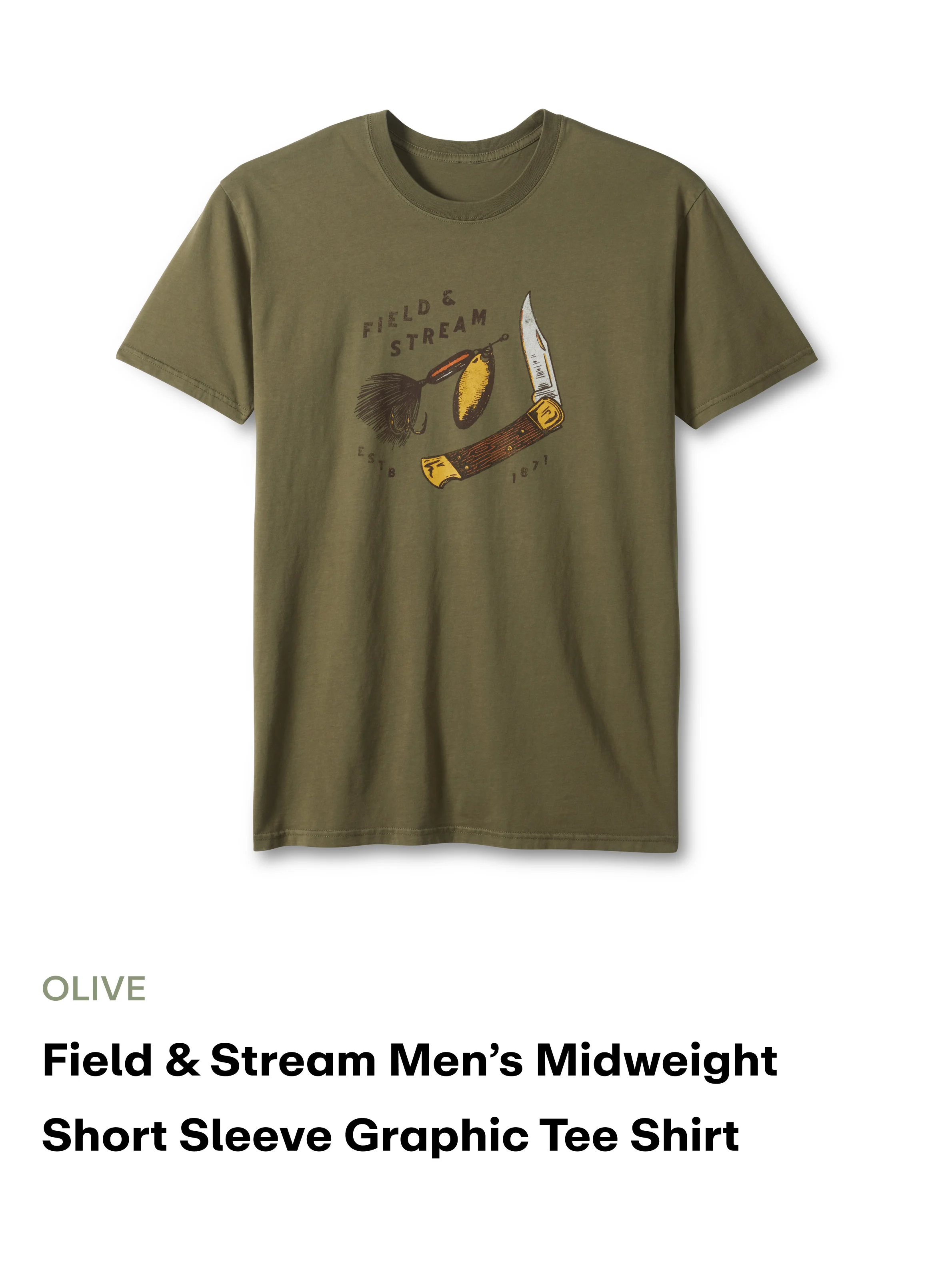 field & stream graphic tee - Olive Pocket Knife