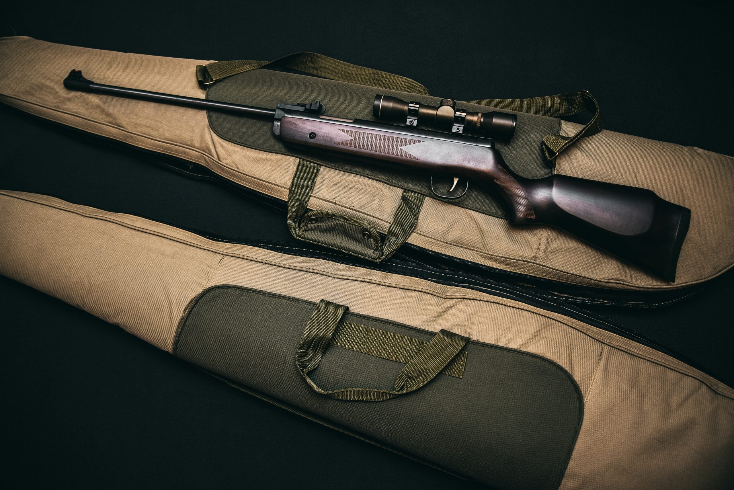 Scoped Rifle with two gun cases