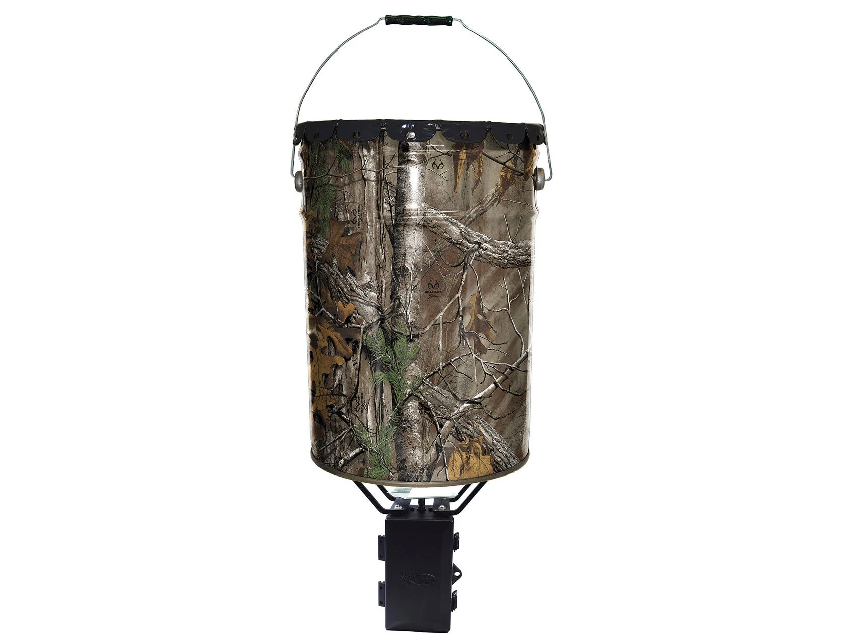 Camouflage meta pail deer feeder