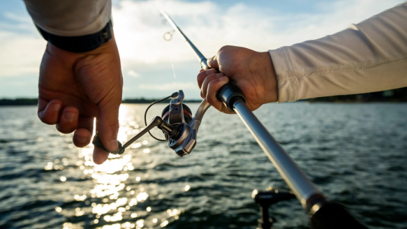 Angler using Abu Garcia Revo X Spinning Combo