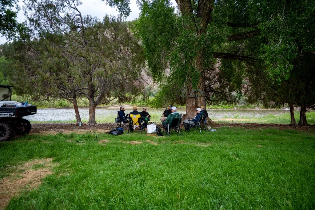 The men participated in daily group therapy session.