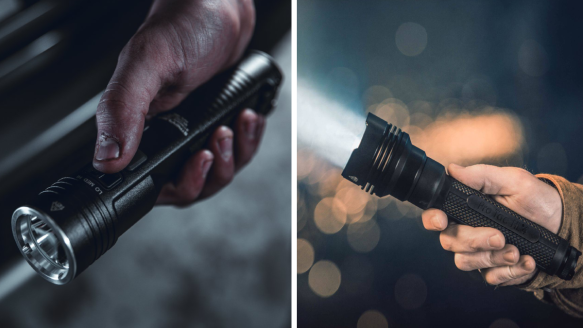 Close-up of Streamlight ProTac and Stinger flashlights