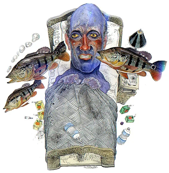 bill heavey; jack unruh; fever; brazil; peacock bass