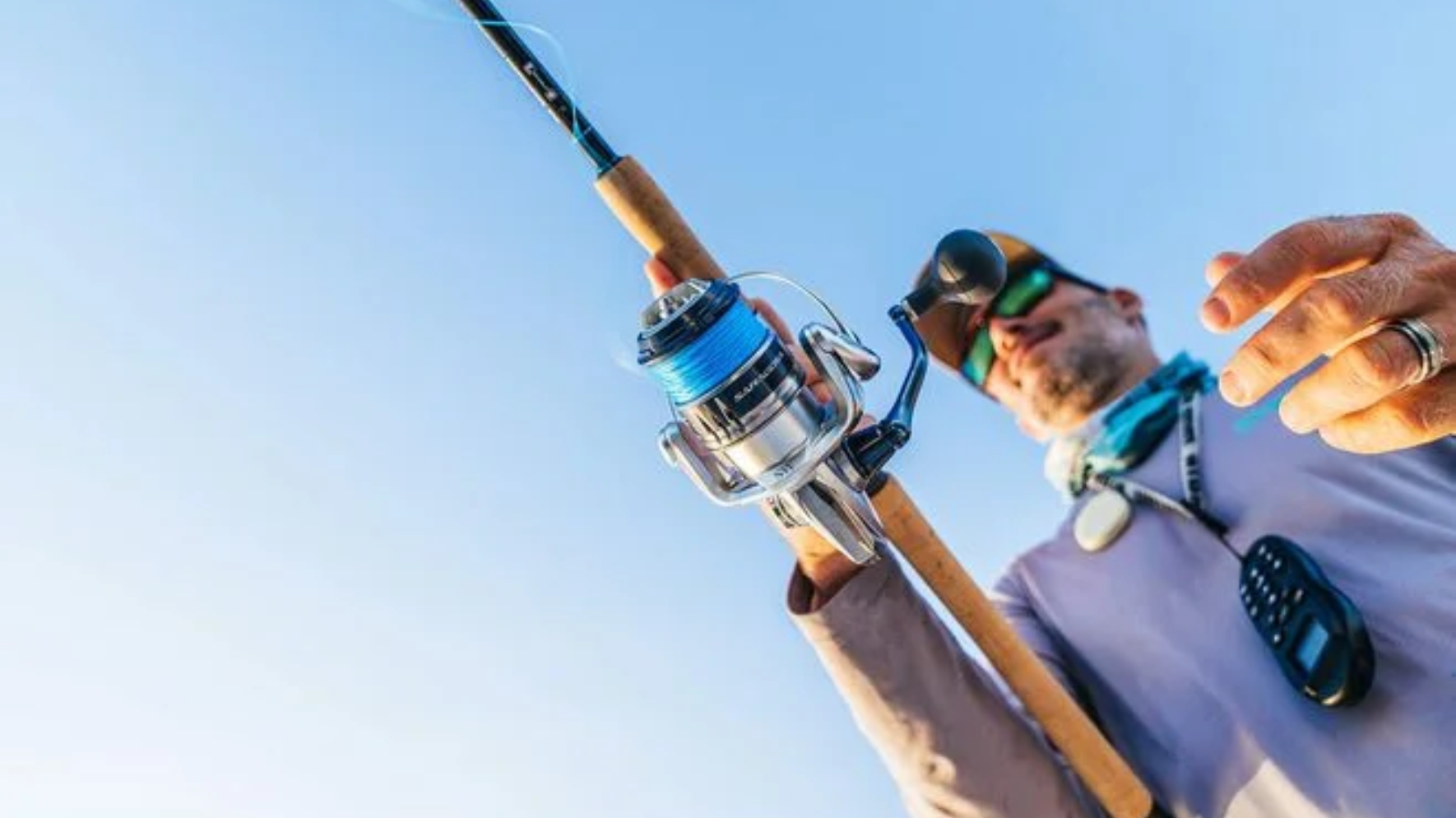 Angler casting Shimano Saragosa Spinning Reel