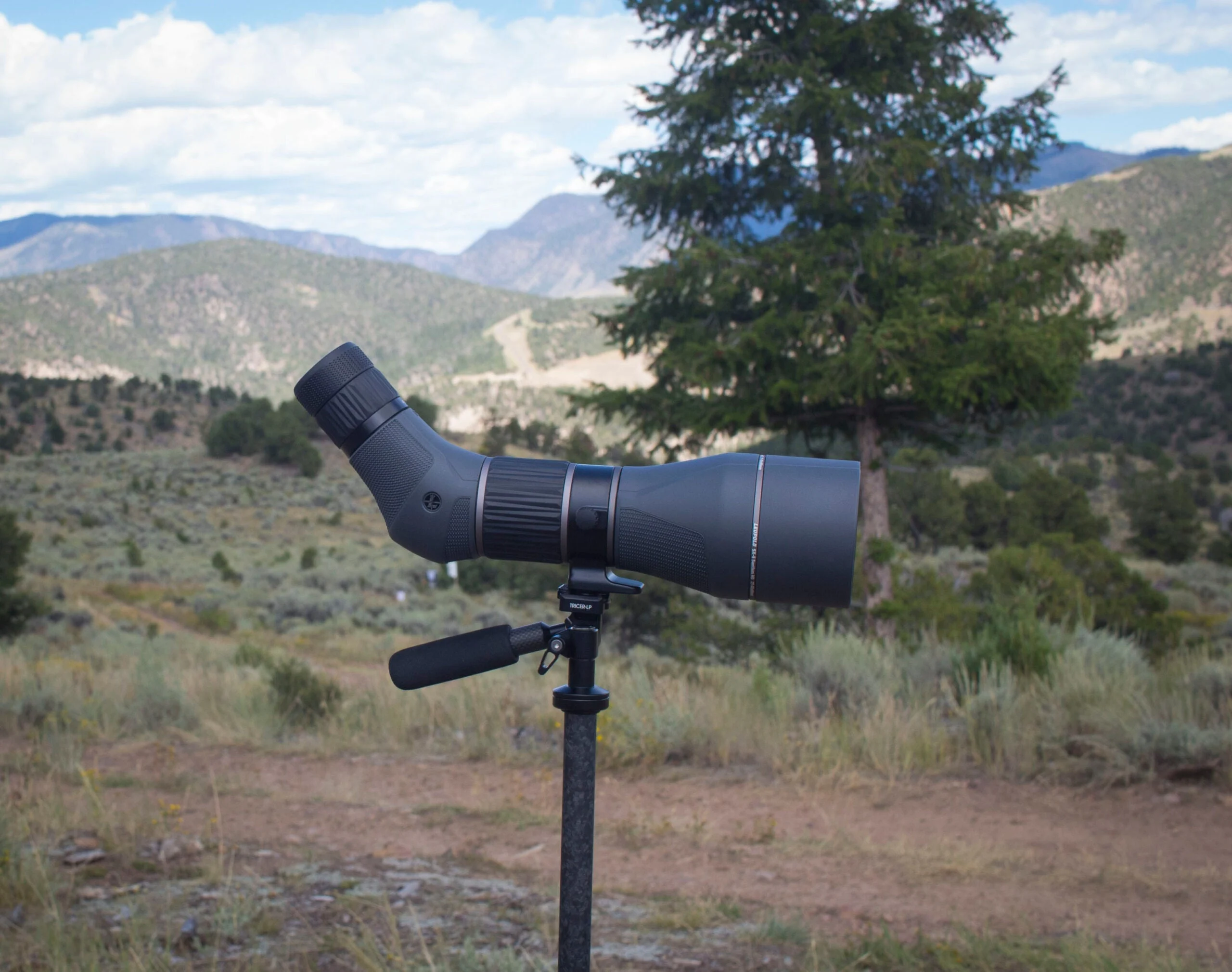 Leupold SX-5 Santiam HD spotting scope with mountains in background