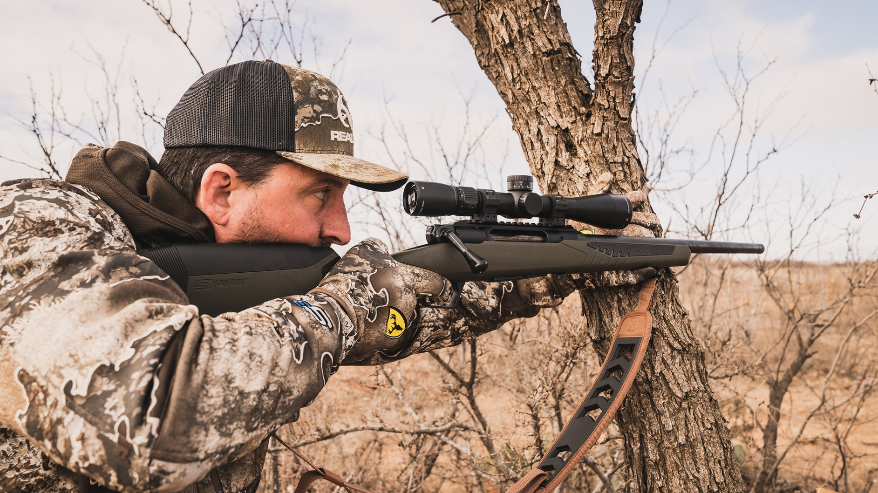 Hunter shooting Savage Arms 110 Hunter Rifle
