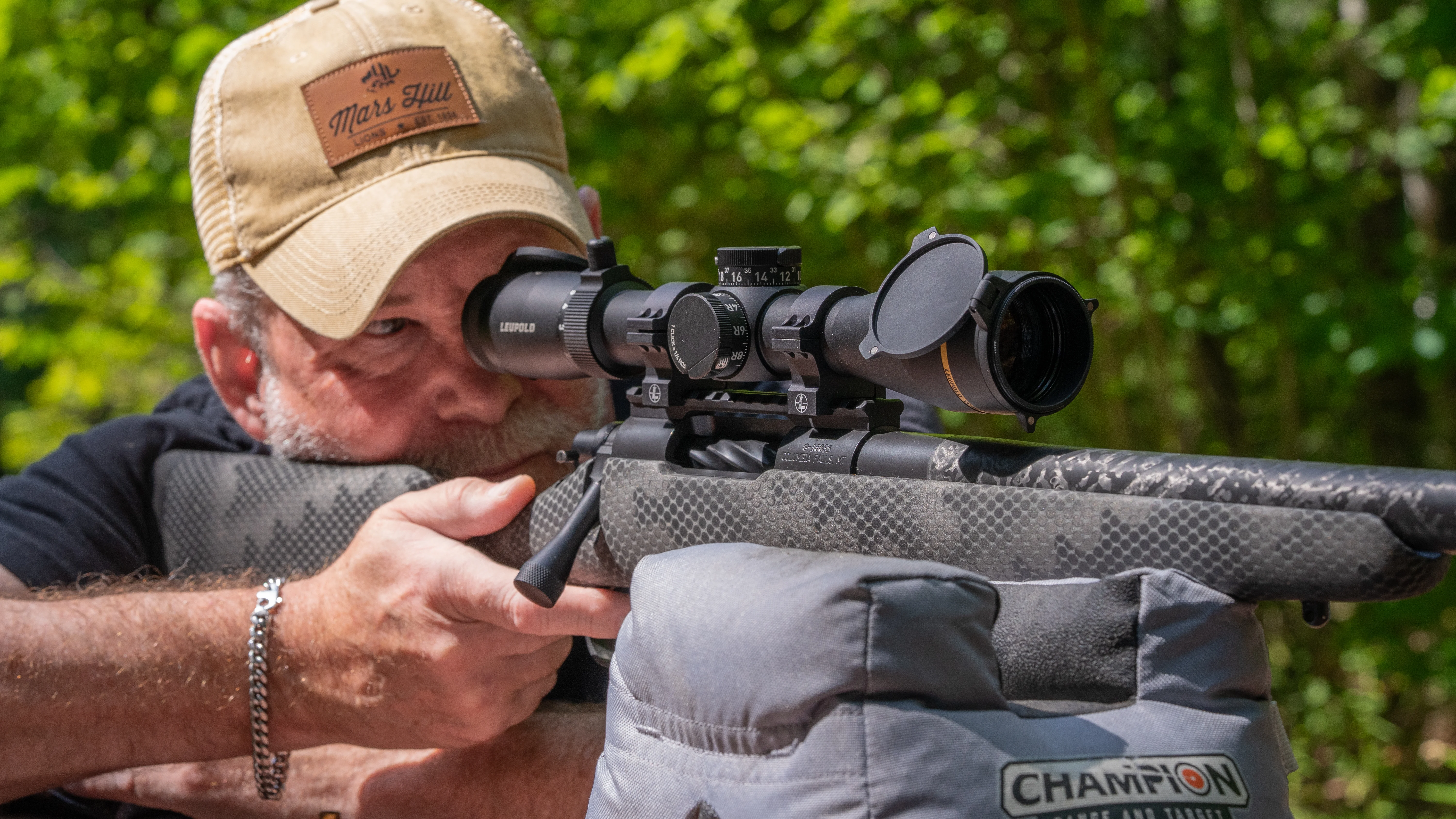 A shooter test a rifle with the new Leupold VX-6HD Gen 2 2-12x42 rifle scope on it.
