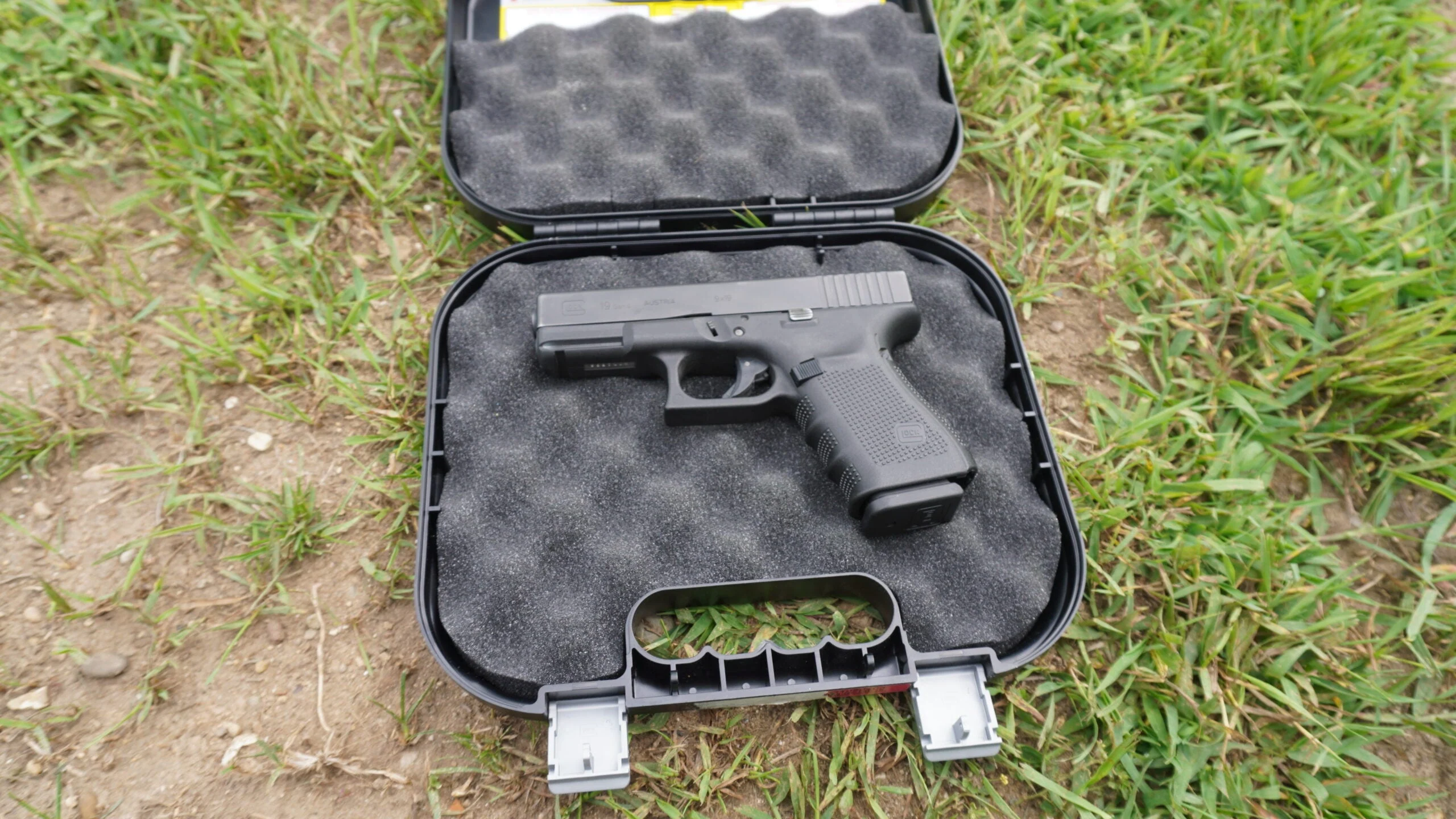 Interior of Glock hard pistol case