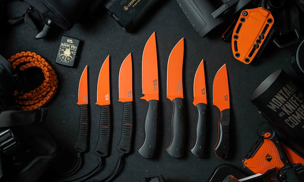 Montana Knife Company Blaze Orange Knives