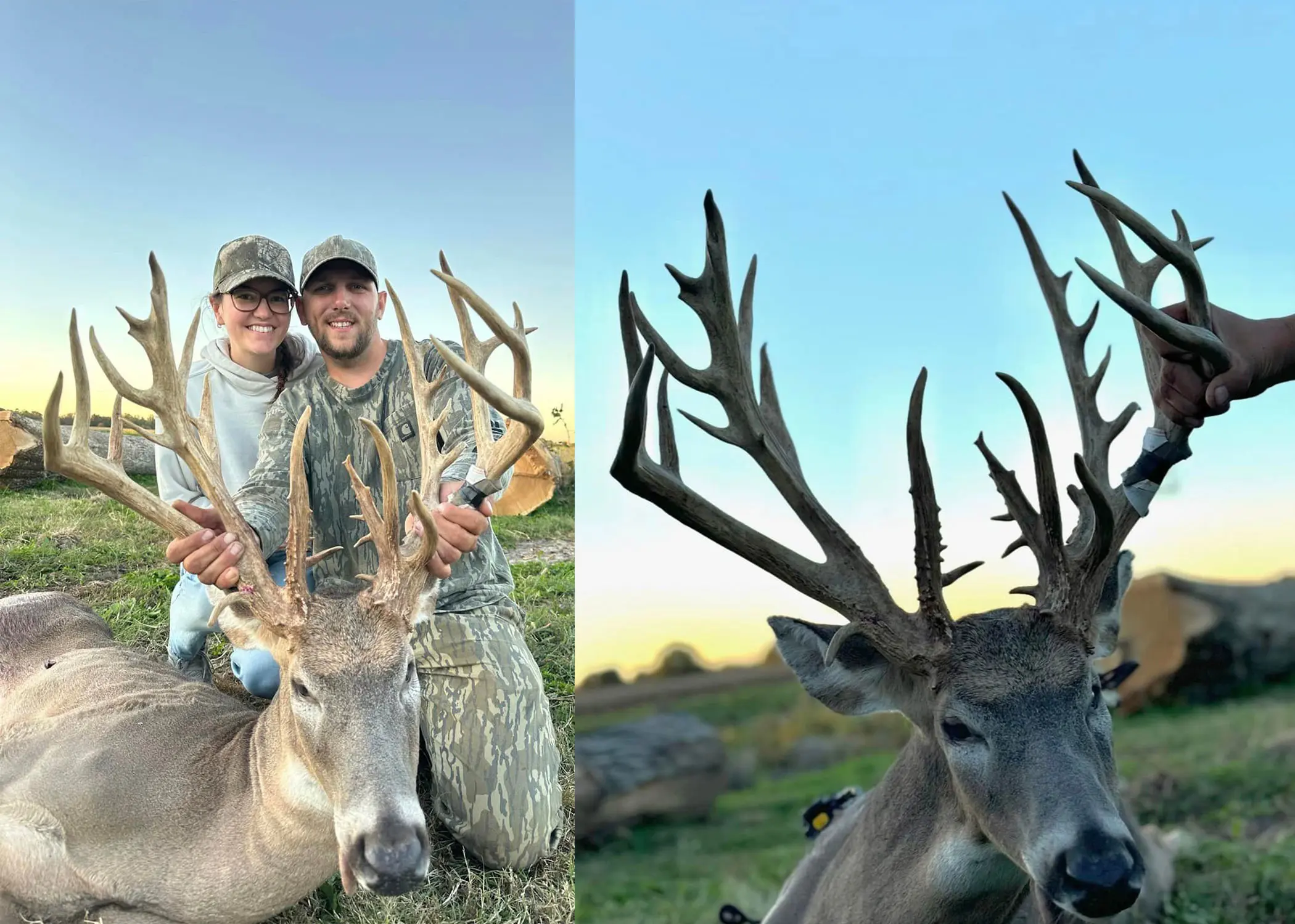 An Illinois bowhunter poses with a trophy buck. 