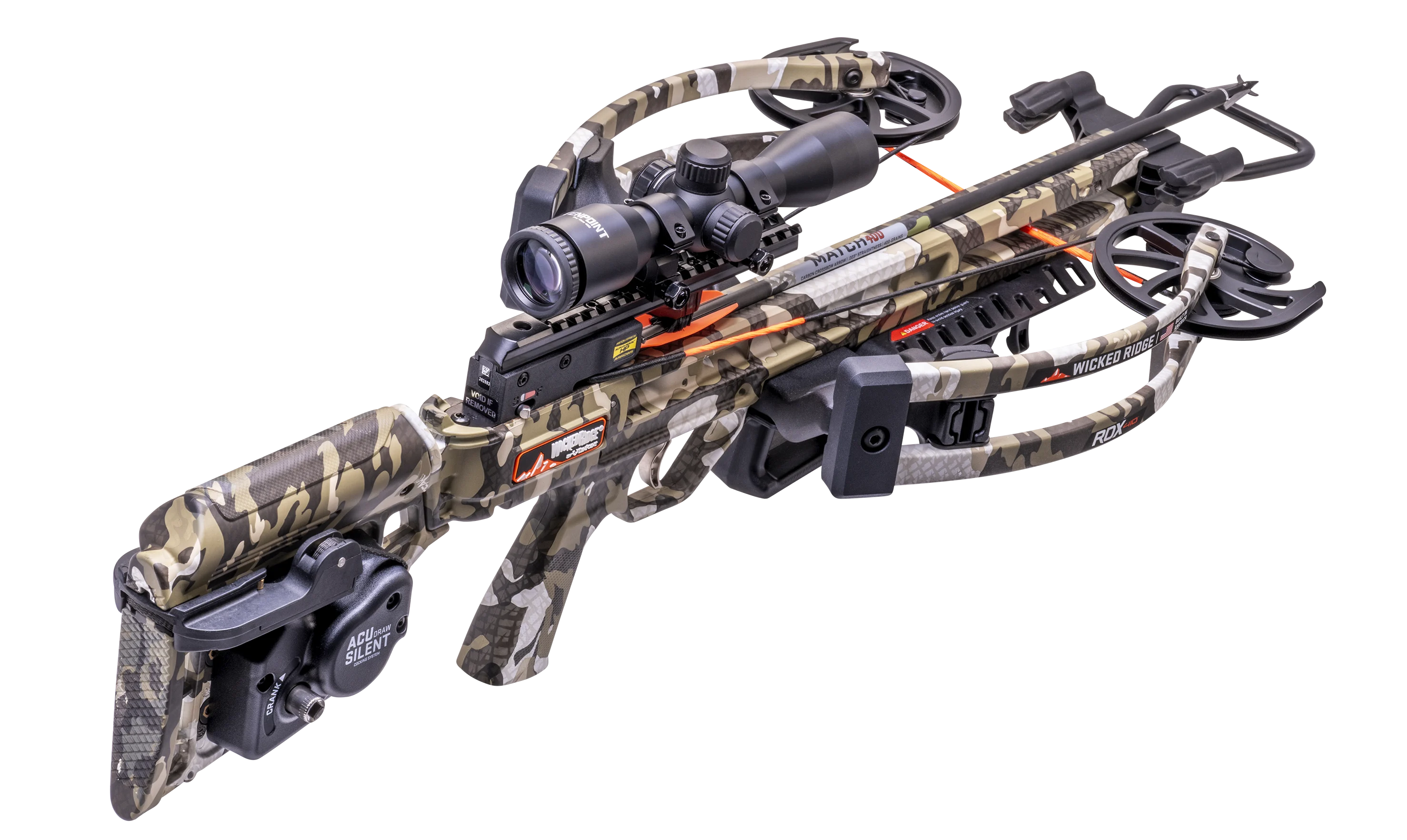 Wicked Ridge RDX 410 crossbow on white background