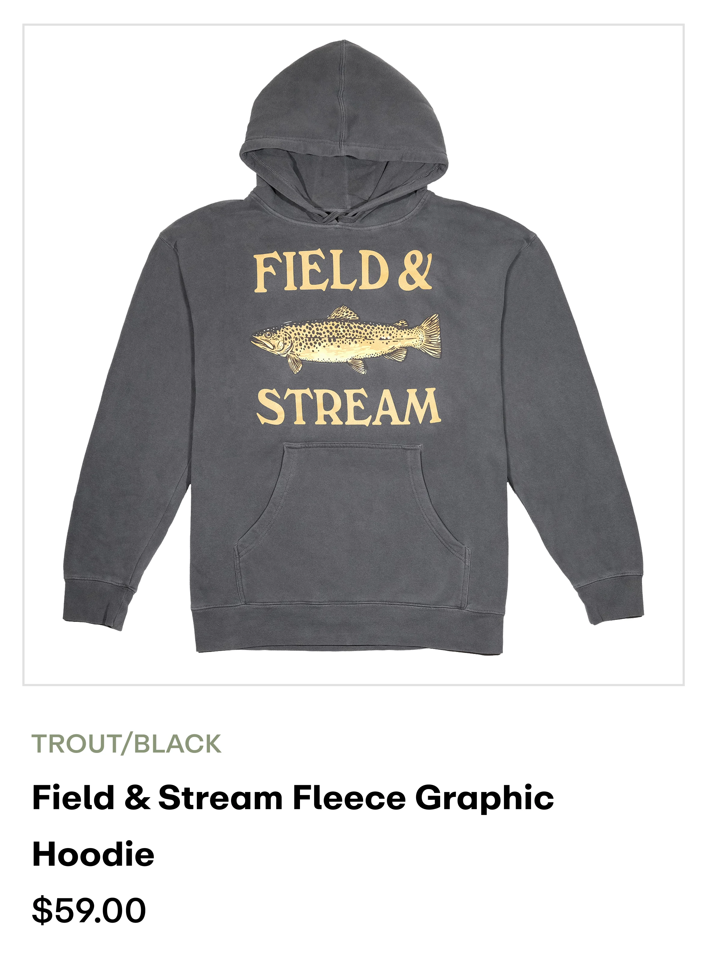 Field & Stream Fleece Graphic Hoodie - Trout/black