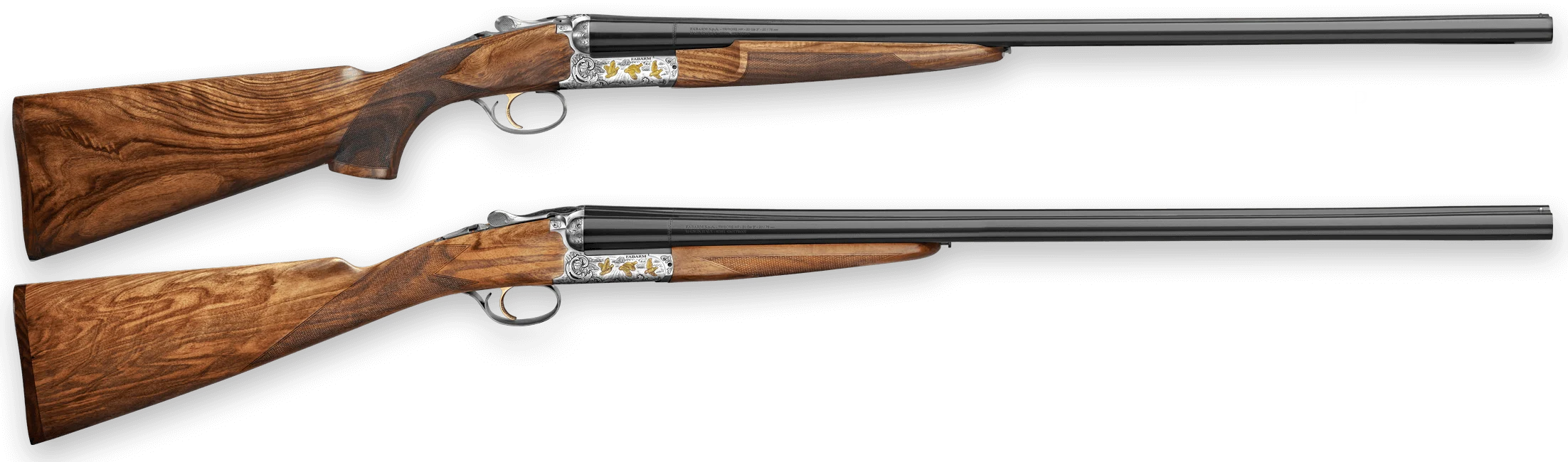 The new Fabarm Autumn Elite, shown with pistol grip and straight grip, on a white background. 