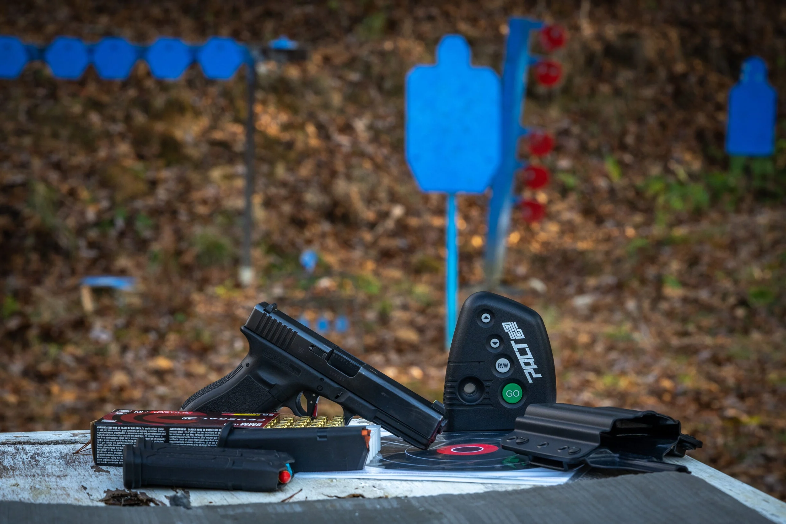 handgun with accessories