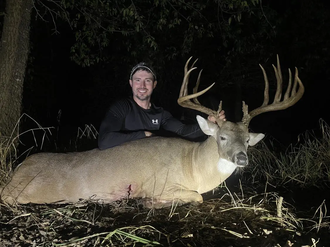 An Oklahoma hunter poses with a trophy whitetail. 