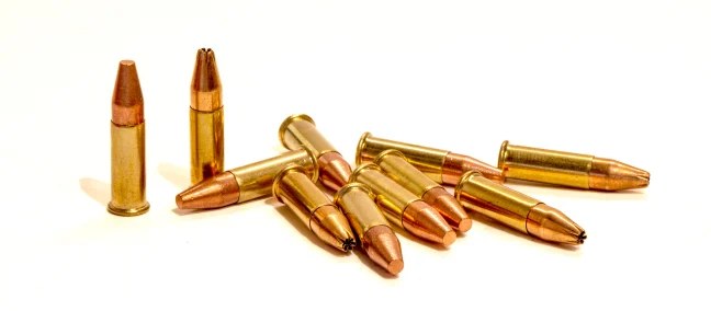 Winchester's new 21 Sharp cartridges on white background