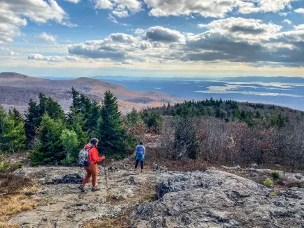 two hikers on trail