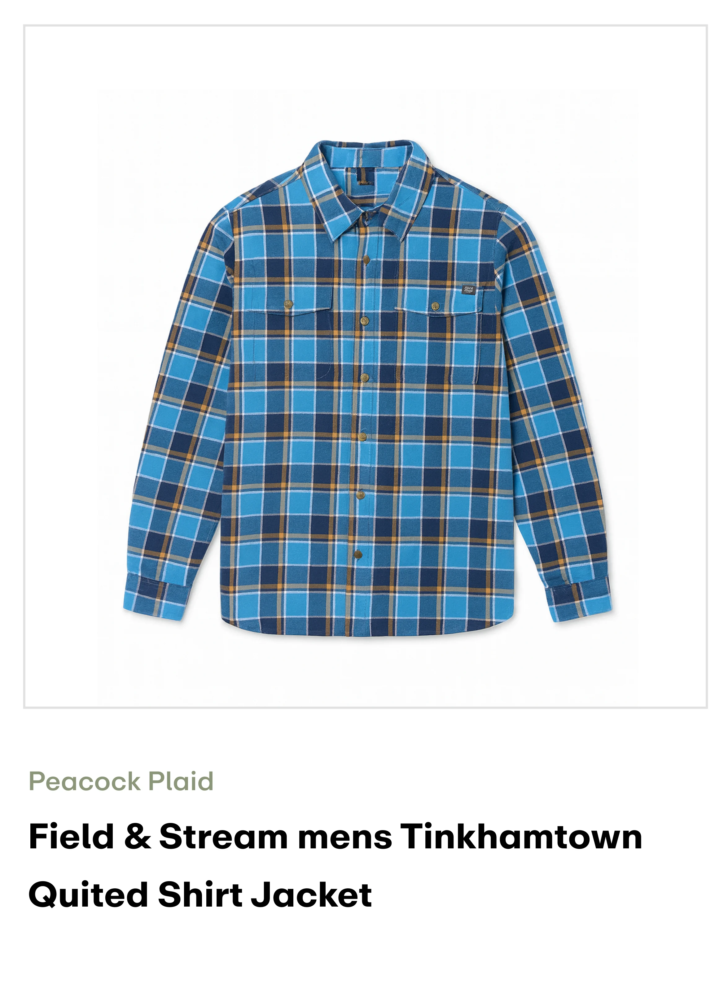 Amazon-Tinkhamtown Quited Shirt Jacket-Peacock Plaid