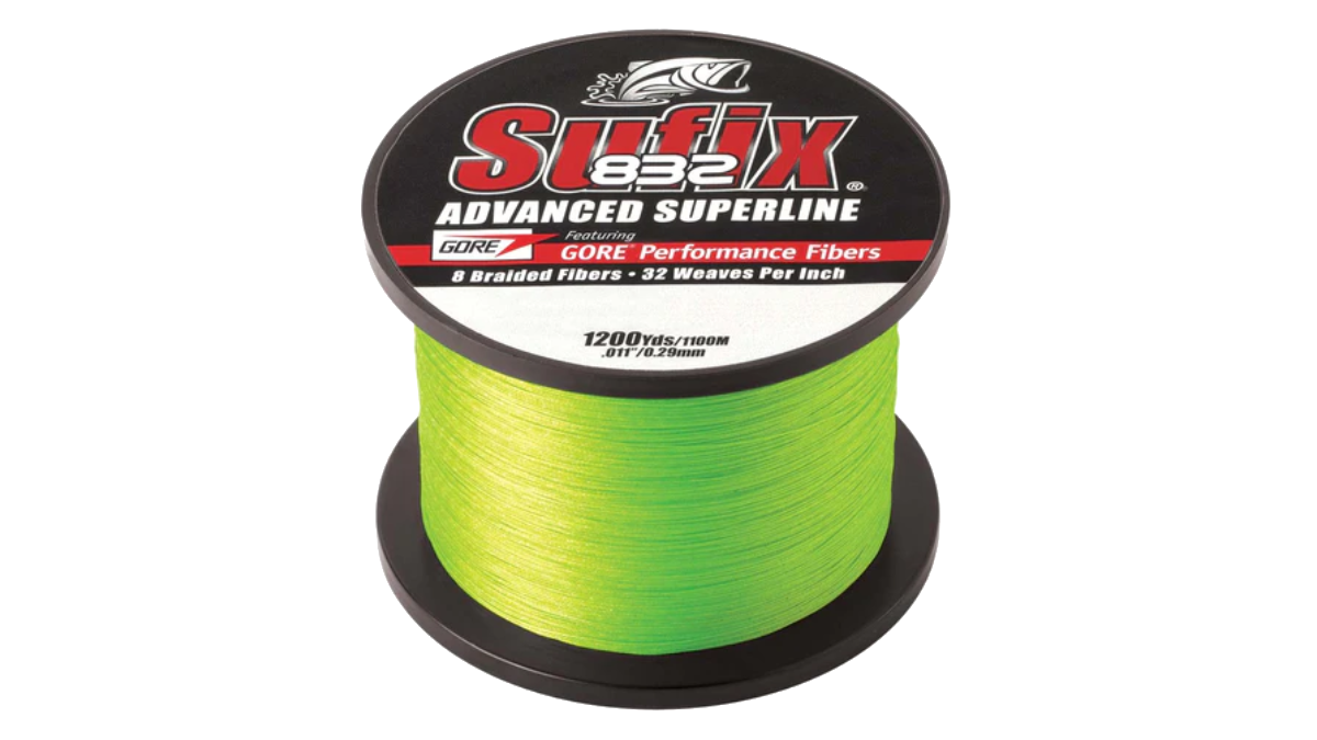 Sufix 832 Advanced Superline Braid Fishing Line on white background