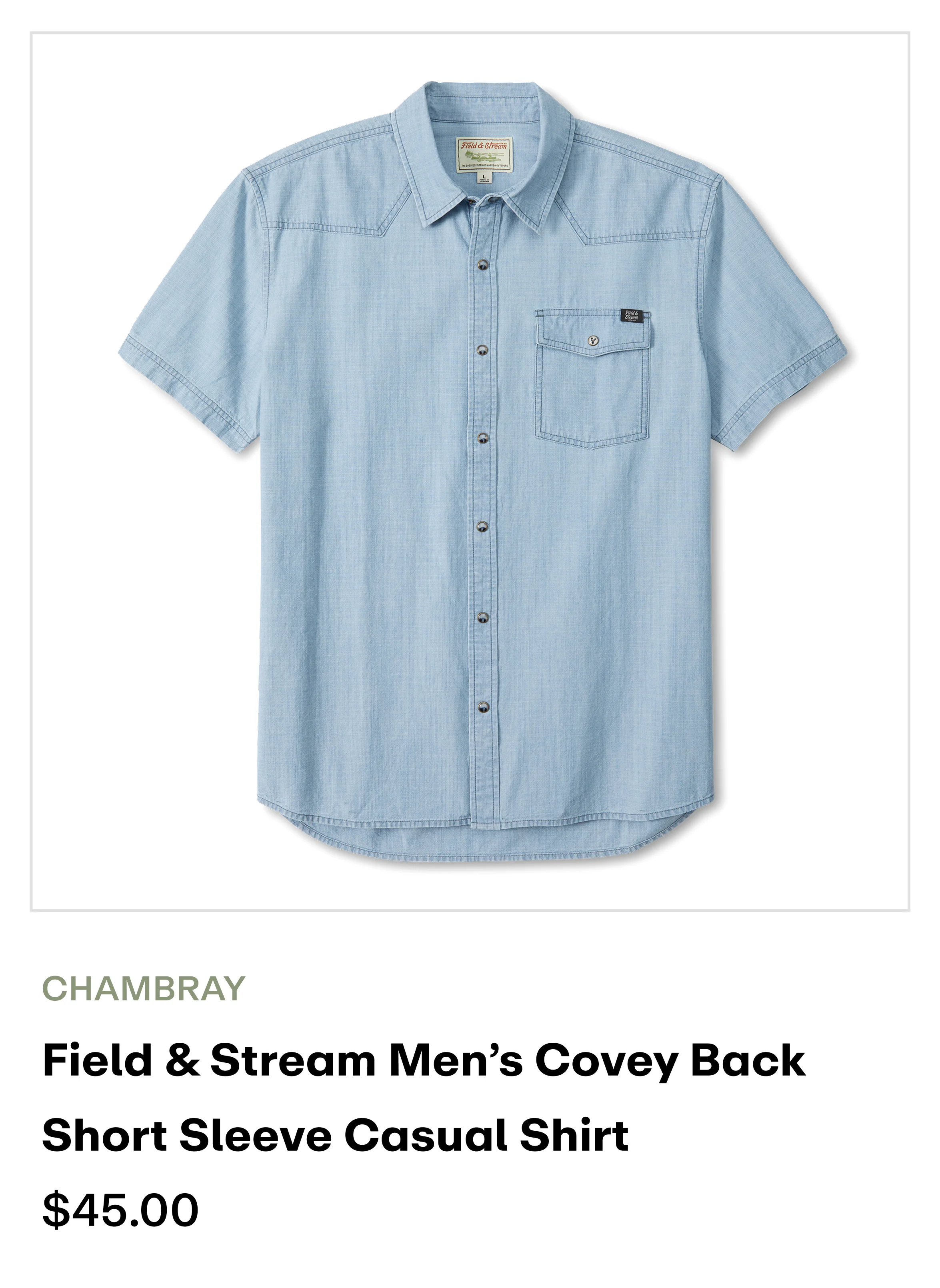 Amazon - Covey back SS Casual shirt-CHAMBRAY
