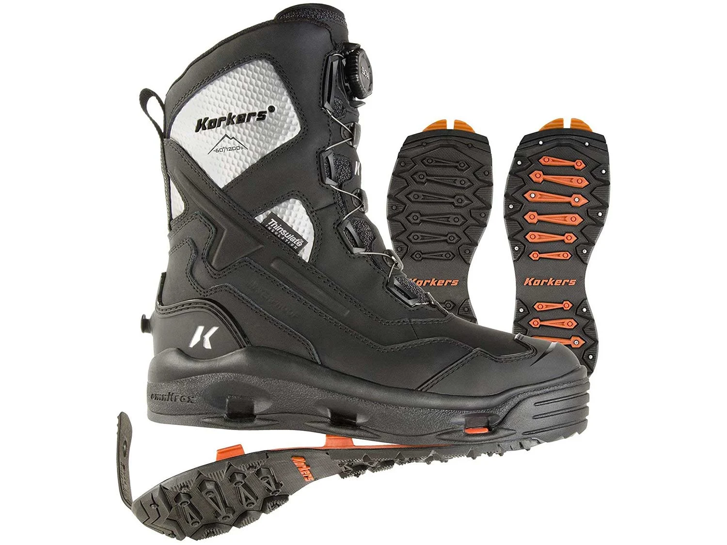 Korkers Men's Polar Vortex 1200 Winter Boots with Interchangeable Sole