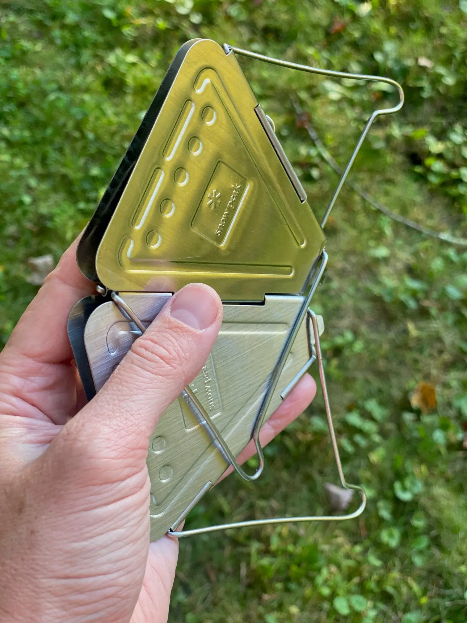 The Snow Peak Coffee Drip collapses down for a low-profile, perfect for backpacking. 