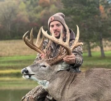 Ohio hunter Daniel Cermeans poses with a 200-inch buck.