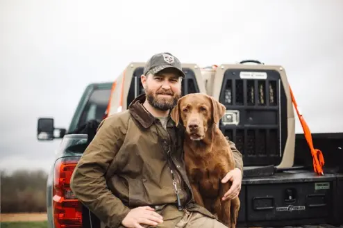 Gunner Kennels founder Addison Edmonds with his dog