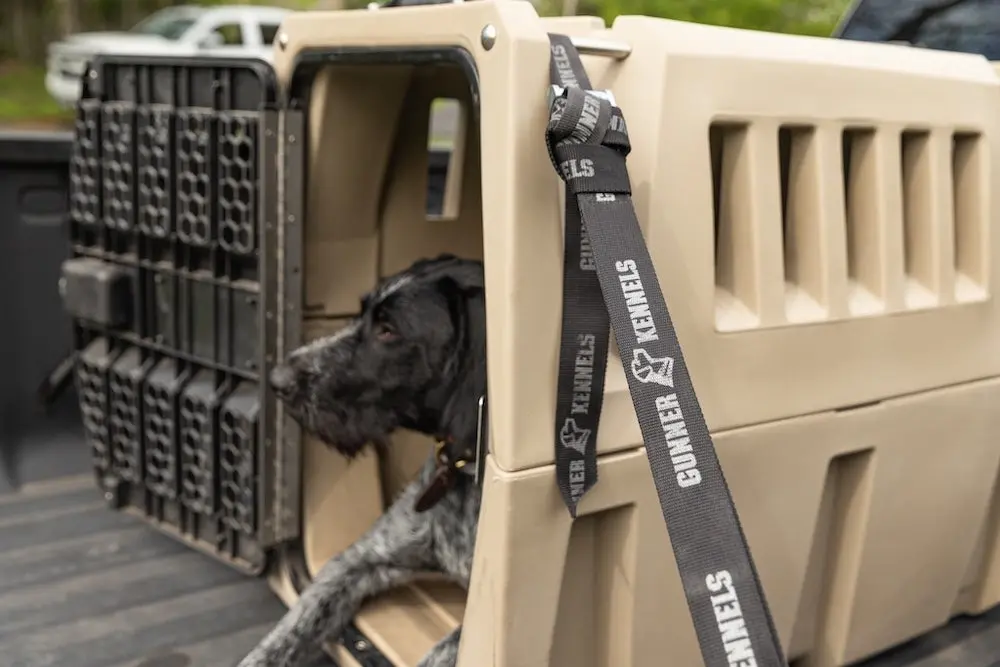 Close-up of Gunner Kennel with straps