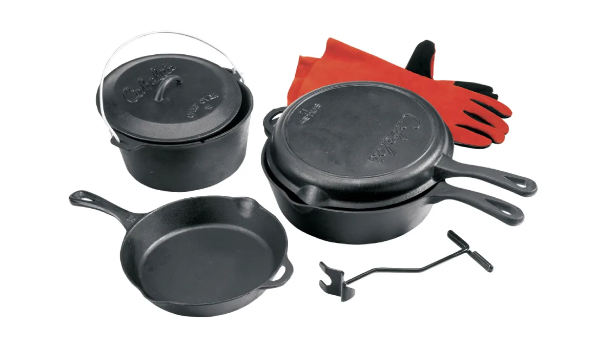 Cabela's Cast-Iron 5-Piece Starter Set on white background