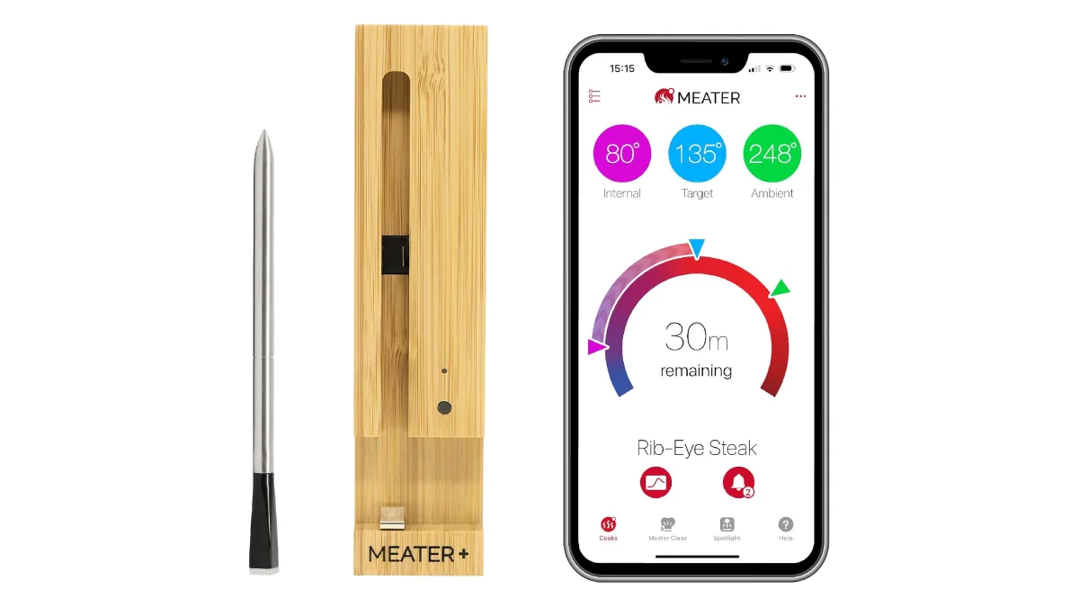 Meater Plus Smart Meat Thermometer on white background