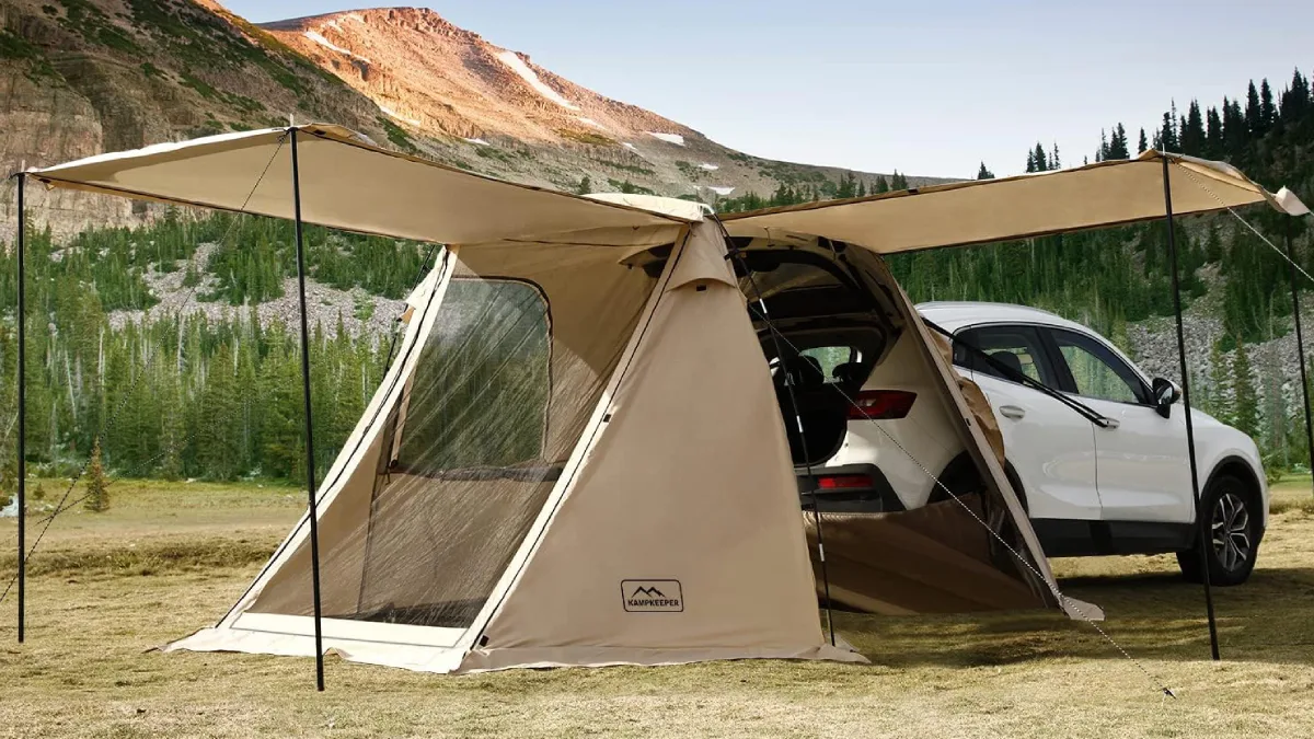 KampKeeper SUV Tent Awning on gray and white background