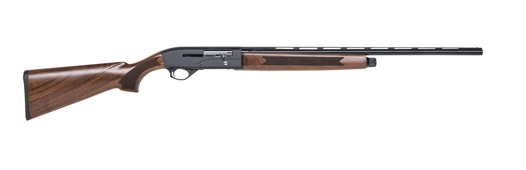 Mossberg SA 28 shotgun on white background. 