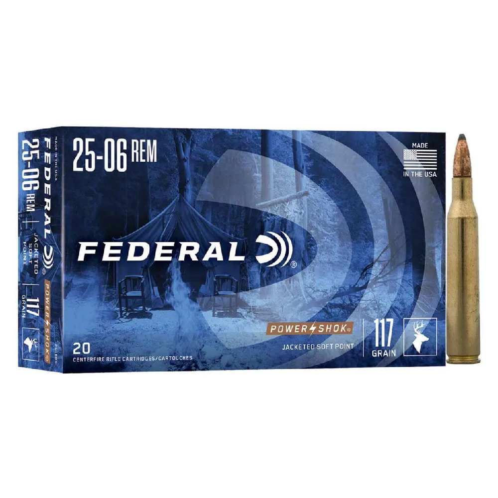 Federal Power Shok 25-06 Remington Rifle Ammo