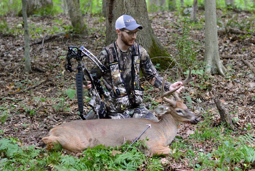 A deer hunter shot a whitetail deer with the Tenpoint Titan M1 crossbow