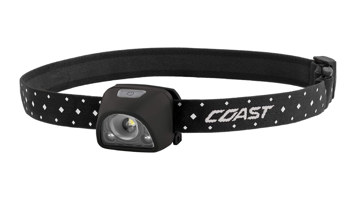 Coast FL1R Micro Headlamp on white background