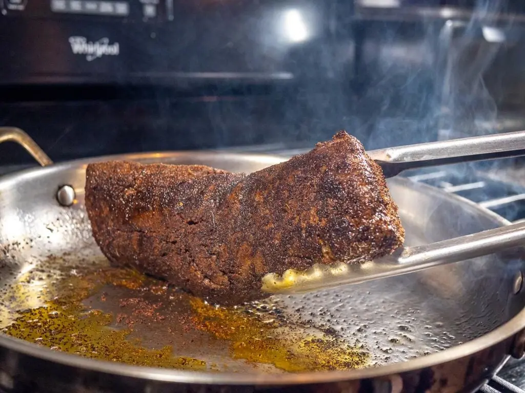 A proper sear on a venison backstrap