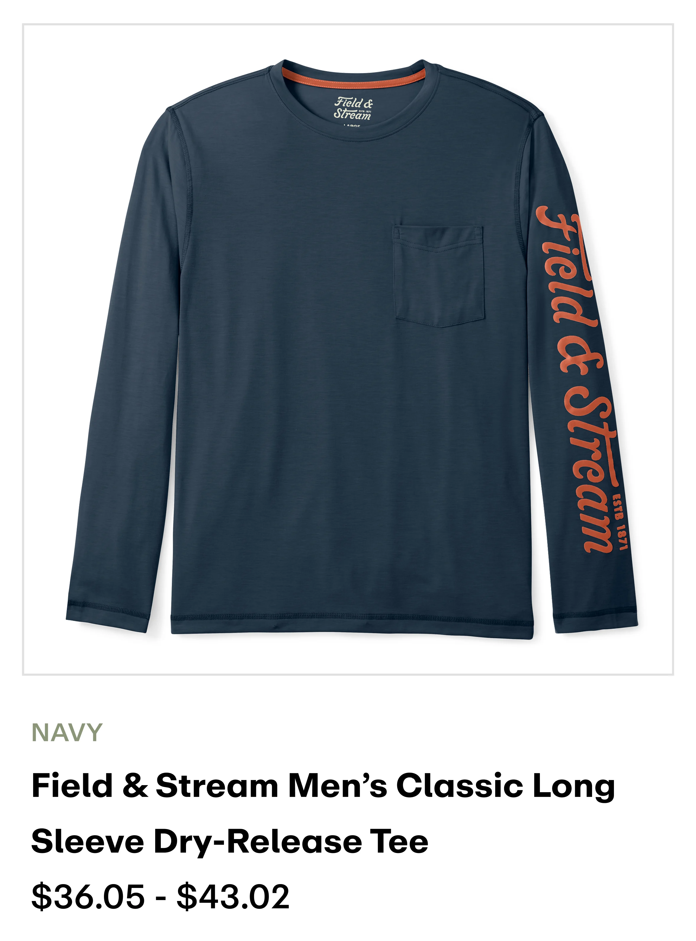 Amazon - Classic LS Dry-Release Tee - Navy