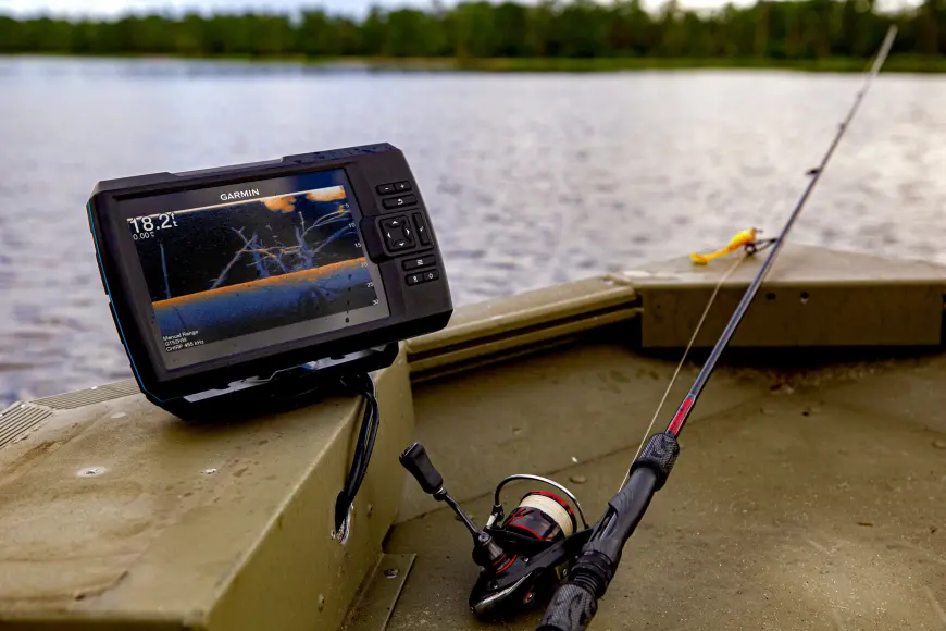 Garmin fish finder on boat