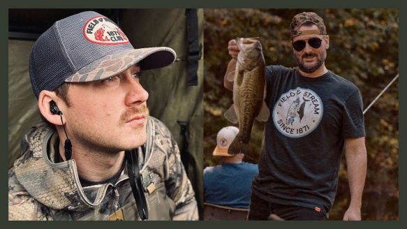 Morgan Wallen and Eric Church wearing Field & Stream merchandise from the store