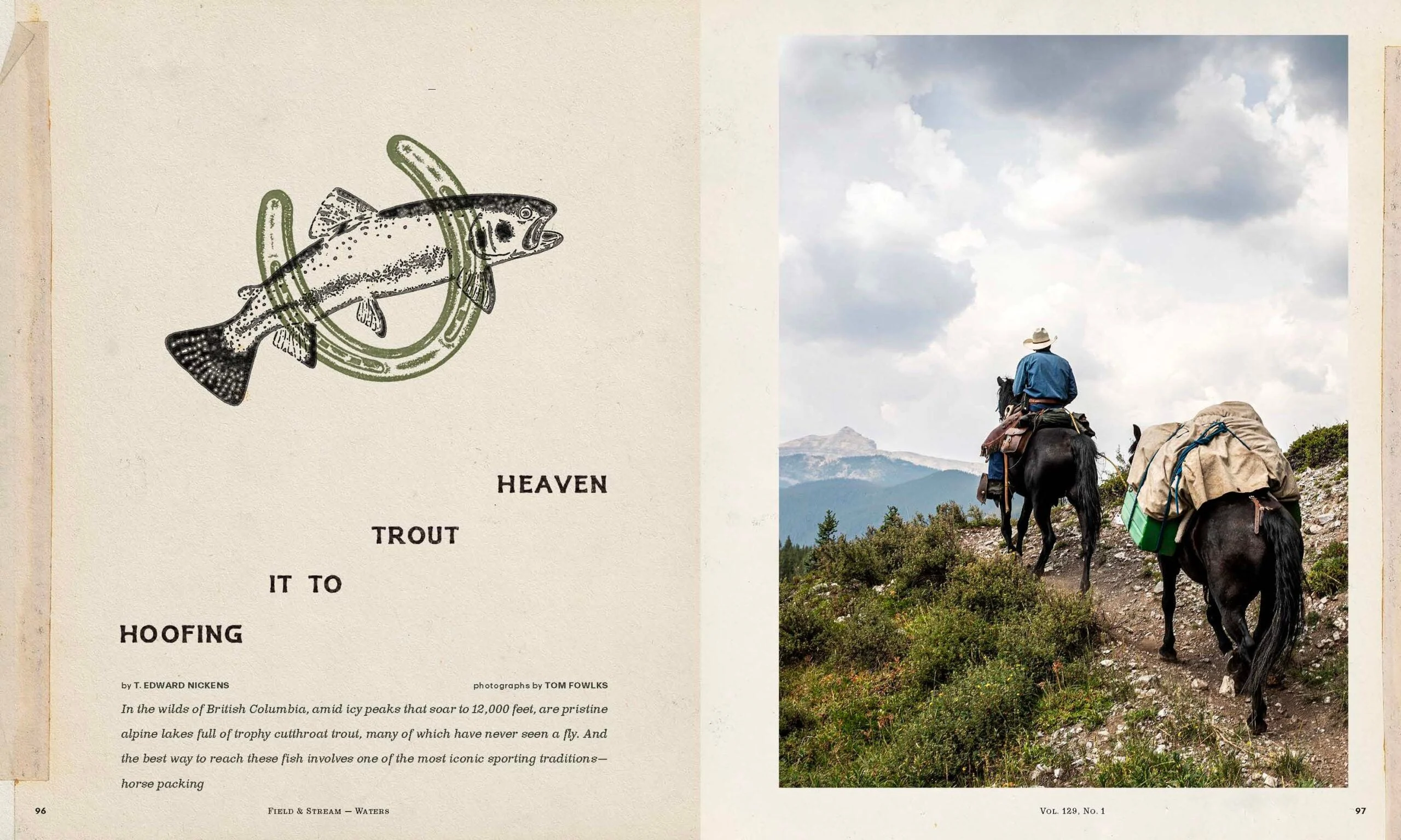 A magazine story about fishing for trout in British Columbia.