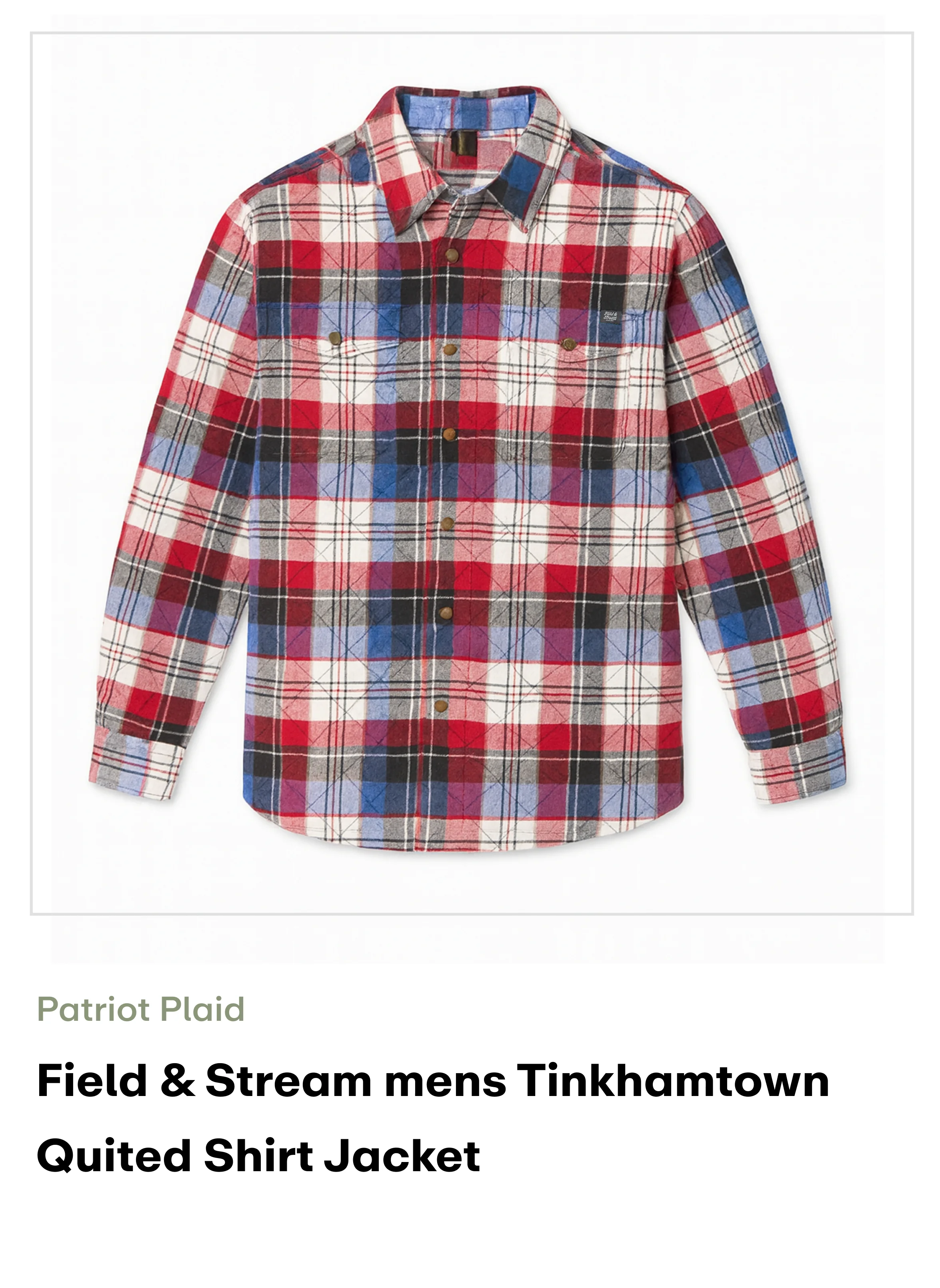 Amazon-Tinkhamtown Quited Shirt Jacket-Patriot Plaid